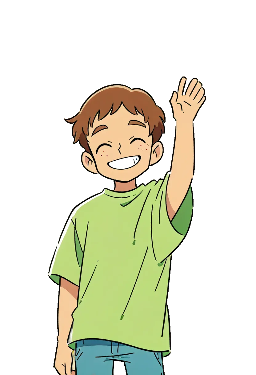 Leo, a friendly boy character